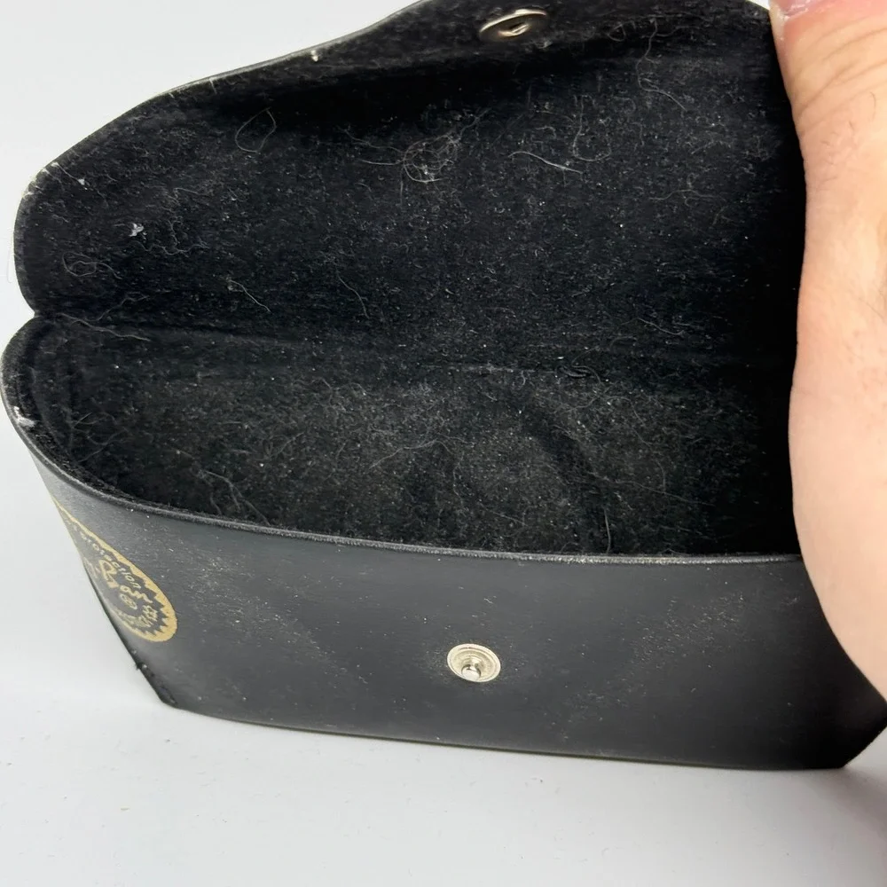 Ray Ban Black‎ Leather Sunglasses Case Luxottica Snap Closure Protective Pouch 2